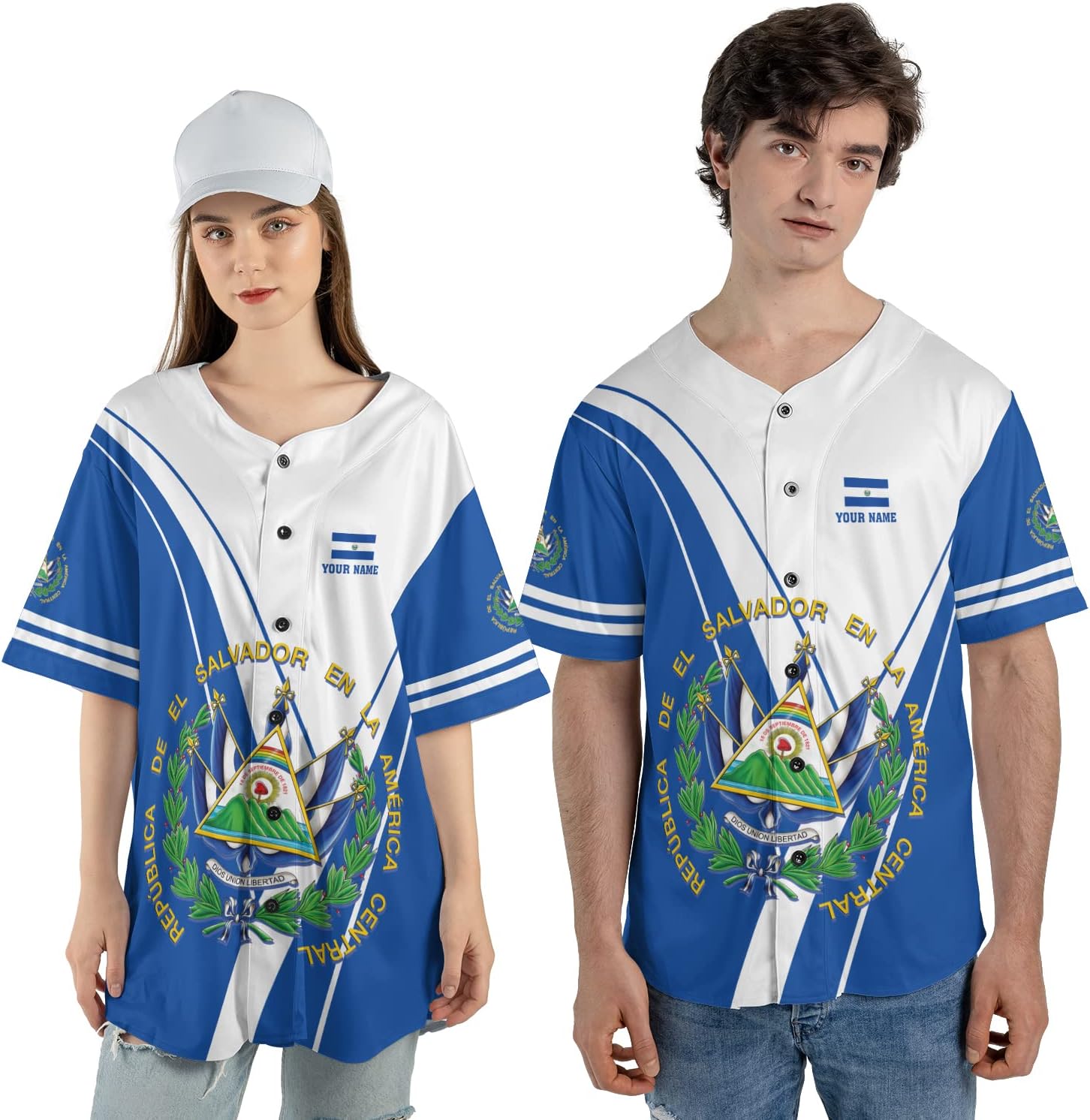Personalized Name El Salvador Baseball Jersey Shirt El Salvador Flag Shirt Men Salvadorans Pride Jersey El Salvadoreña Tshirt