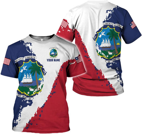 MoonArt Personalized Liberia Shirts Liberian Coat of Arms Flag Liberia 3D Shirts Liberia Liberian Pride Gift