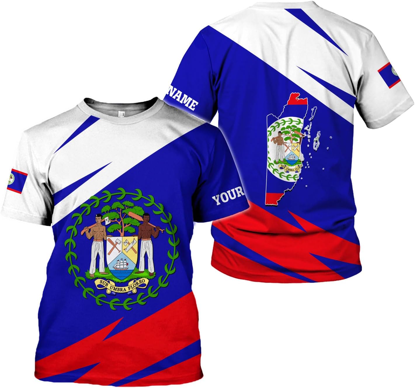 Artparel Personalized Belize Shirt Coat of Arms of Belize Flag Shirts Belizean Country Flag Gift T-Shirt Belizean Shirt S-5XL