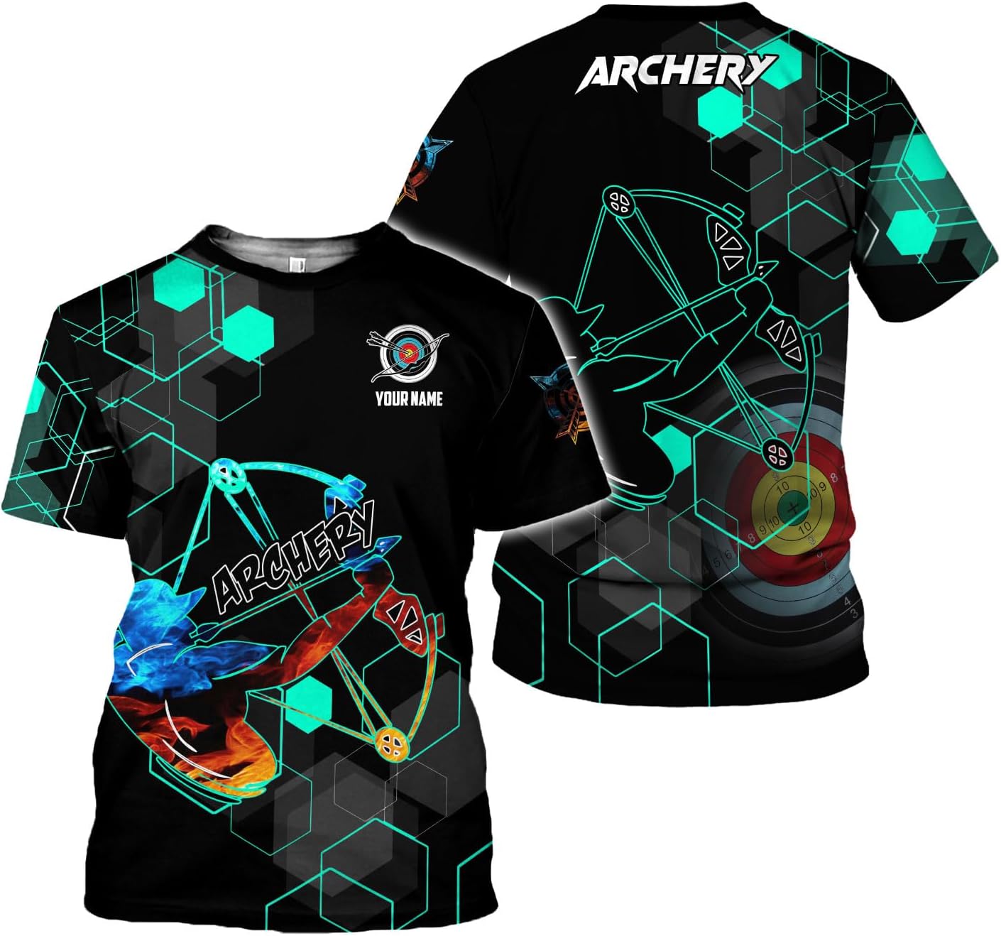 Artparel Personalized Archery Shirt 3D Archery Target Bow Archery Shirts for Men Women Archer Archery Lovers T-Shirt S-5XL