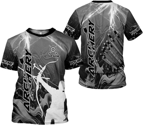 Custom Archery T-Shirt Bow and Arrow Personalized 3D Shirts for Archer Men Women Target Team Archery Apparel Gifts