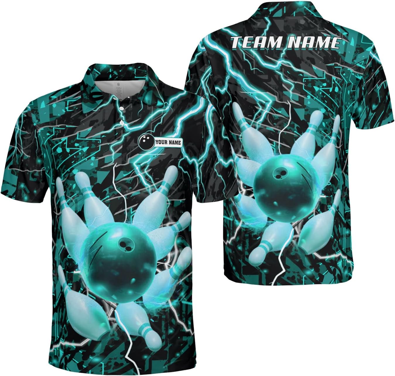 Ligthuy Personalized Name Bowling Polo Shirts 3D for Men and Women, Bowling Shirt, Bowling Shirts for Men Team Bowling Shirt
