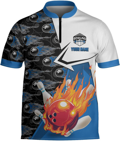 Pretyprints Personalized Name Bowling Baseball Jersey, Bowling Shirts for Men, Bowling Jerseys for Team, Bowling Shirts
