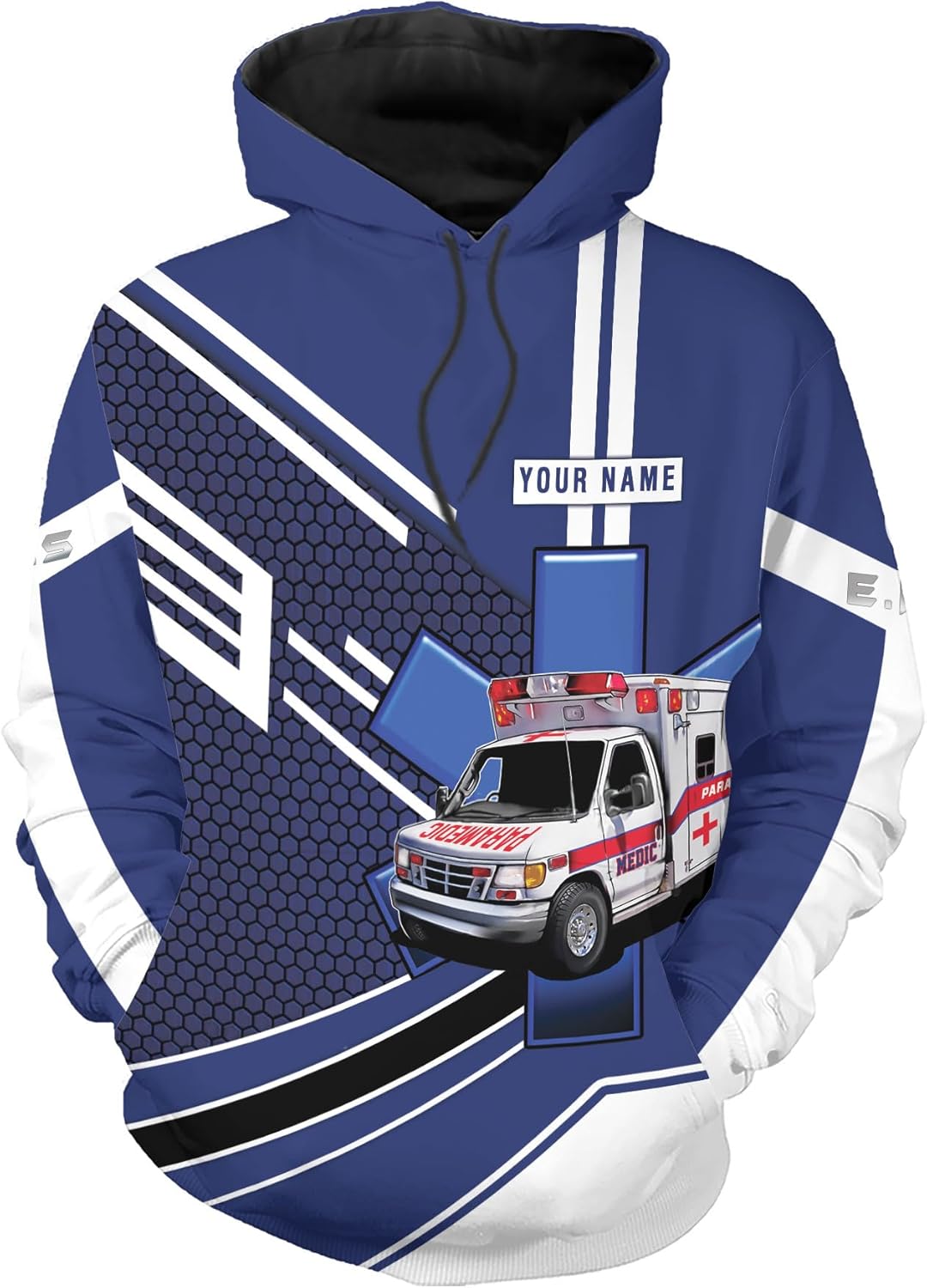 Leeprints Personalized EMT Hoodie EMS Sweatshirt Custom EMS Zip Hoodie Paramedic Uniform Emergency Medical Technician Shirts