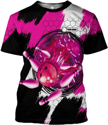 Pretyprints Personalized Bowling Shirt - Custom Bowling Gift for Women & Men