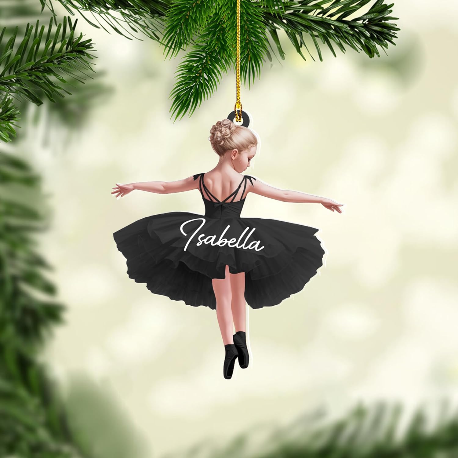 Personalized Ballet Ornament Ballerina Ornament Personalized Dancing Ornament Ballet Pointe Shoes Christmas Personalized Christmas Wood Plastic Ornament Gift for Ballet Dancers (1, BL13)