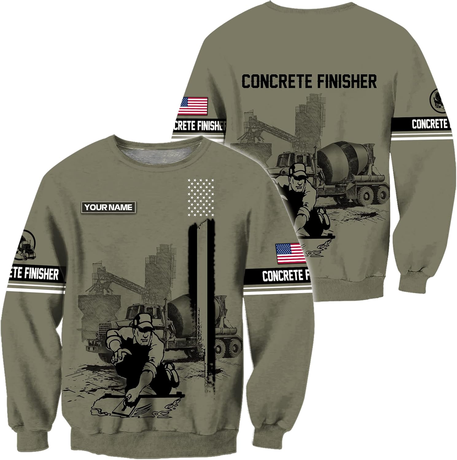 Personalized Concrete Finisher 3D Print Hoodies Unisex Pullover Hoodie Gift For Men, Women, Full Size S-5XL For Men Women