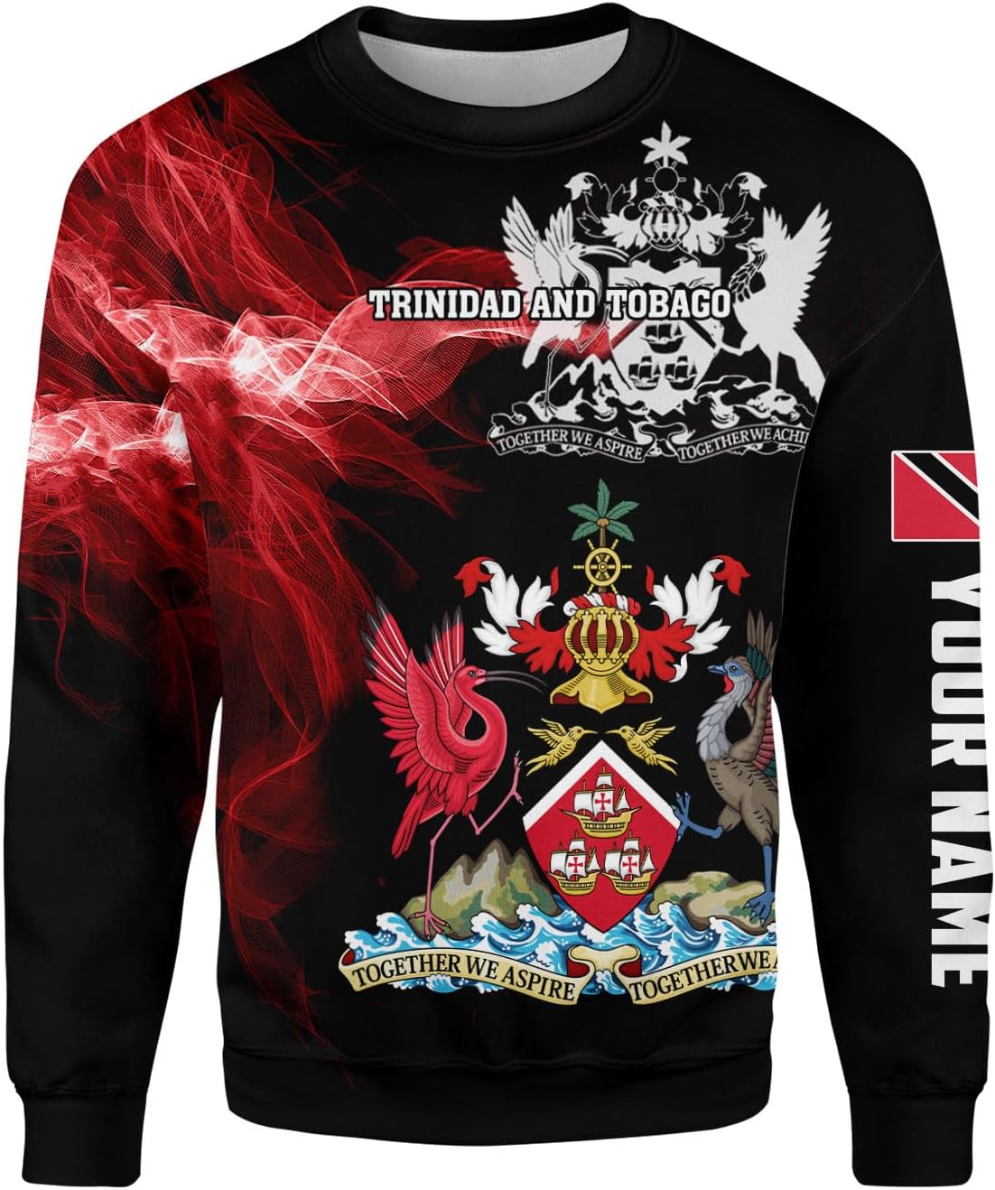 Personalized Trinidad & Tobago Shirts Trinidad and Tobago Coat of Arms Flag 3D Shirts Trinidad Pride Independence