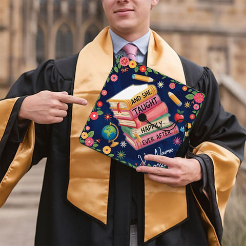 Pretyprints Personalized Teacher Graduation Cap Topper Teacher Gift Class Of 2025 Graduation Cap Decoration Topper
