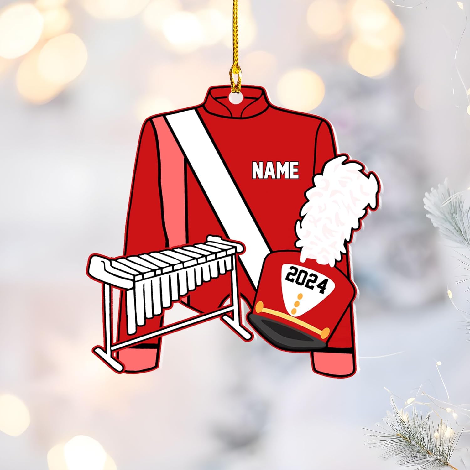 Pretyprints Marching Band Christmas Ornament Personalized Girl 2024 Custom Marching Band Gifts Band Director Gifts, Marching Band Gifts, Music Ornament Marching Band Teacher Gifts Music (Style 18)