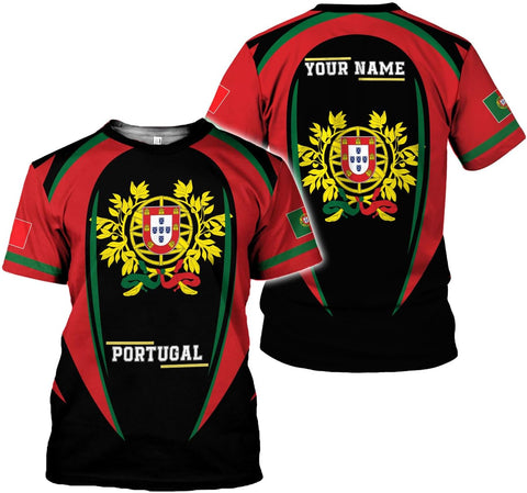 MoonArt Personalized Portugal Shirt Custom Portuguese Flag Lion Hoodie for Men and Women, Portuguese Pride
