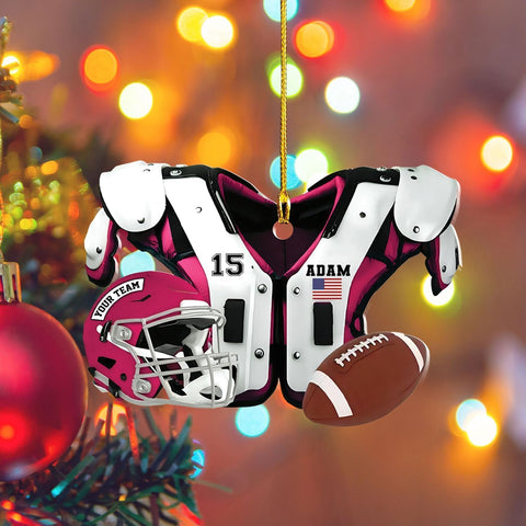 Personalized Football Ornaments 2024, Custom Football Ornament for Tree, Football Christmas Ornaments Football Ornaments for Tree Football Helmet Ornament Football Pad Gift for Football Player (FN1)