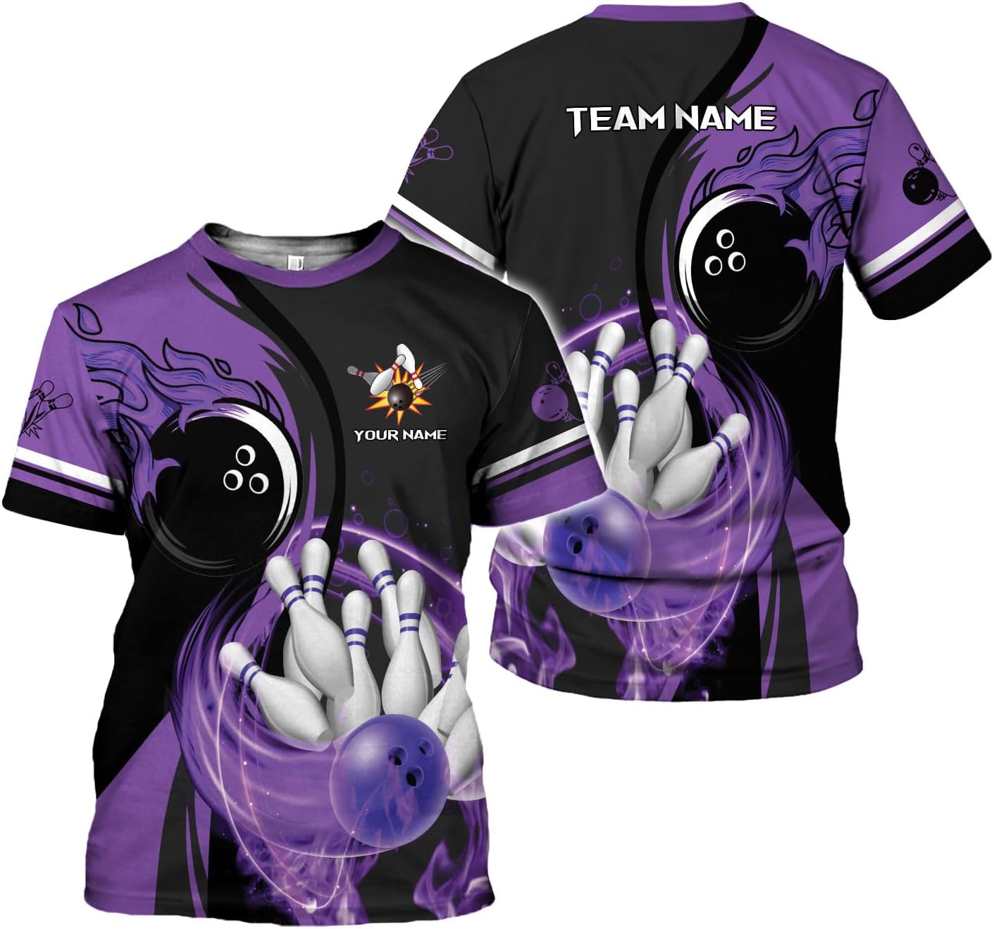 Rivelus Personalized Name Bowling Shirts for Men and Women 3D, Bowling Shirts for Team Bowling, Bowling Shirts Gift