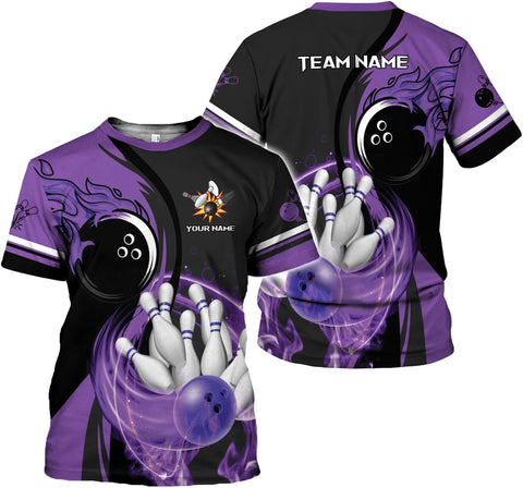 Rivelus Personalized Name Bowling Shirts for Men and Women 3D, Bowling Shirts for Team Bowling, Bowling Shirts Gift