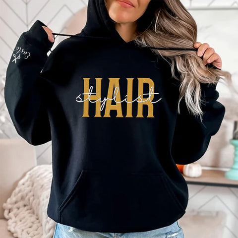 MAPrints Personalized Embroidered Hair Stylist Sweatshirt, Hairdresser Salon Hoodie, Hair Stylist T -Shirt, Gifts For Barber