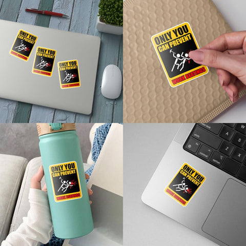 3Pcs Only You Can Prevent Work Beatings Sticker, Only You Can Prevent Work Beatings Vinyl Sticker, Only You Can Prevent Stickers, Quotes Stickers - Sticker for Laptop Water Bottle Phone Hard Hat 3"
