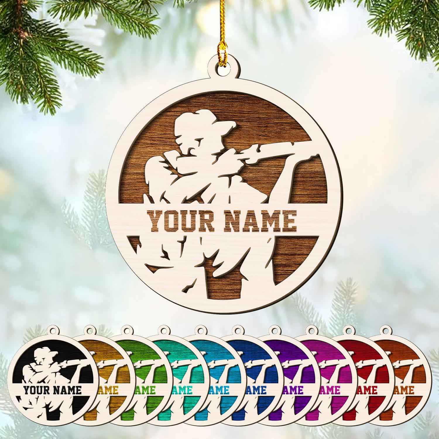 mostprints Personalized Hunting Ornament, Hunter Vest Ornament, Hunting Christmas Ornament, Hunter Christmas Ornament Hanging Tree Decor, Christmas Hunting Gifts (Hunting 6)