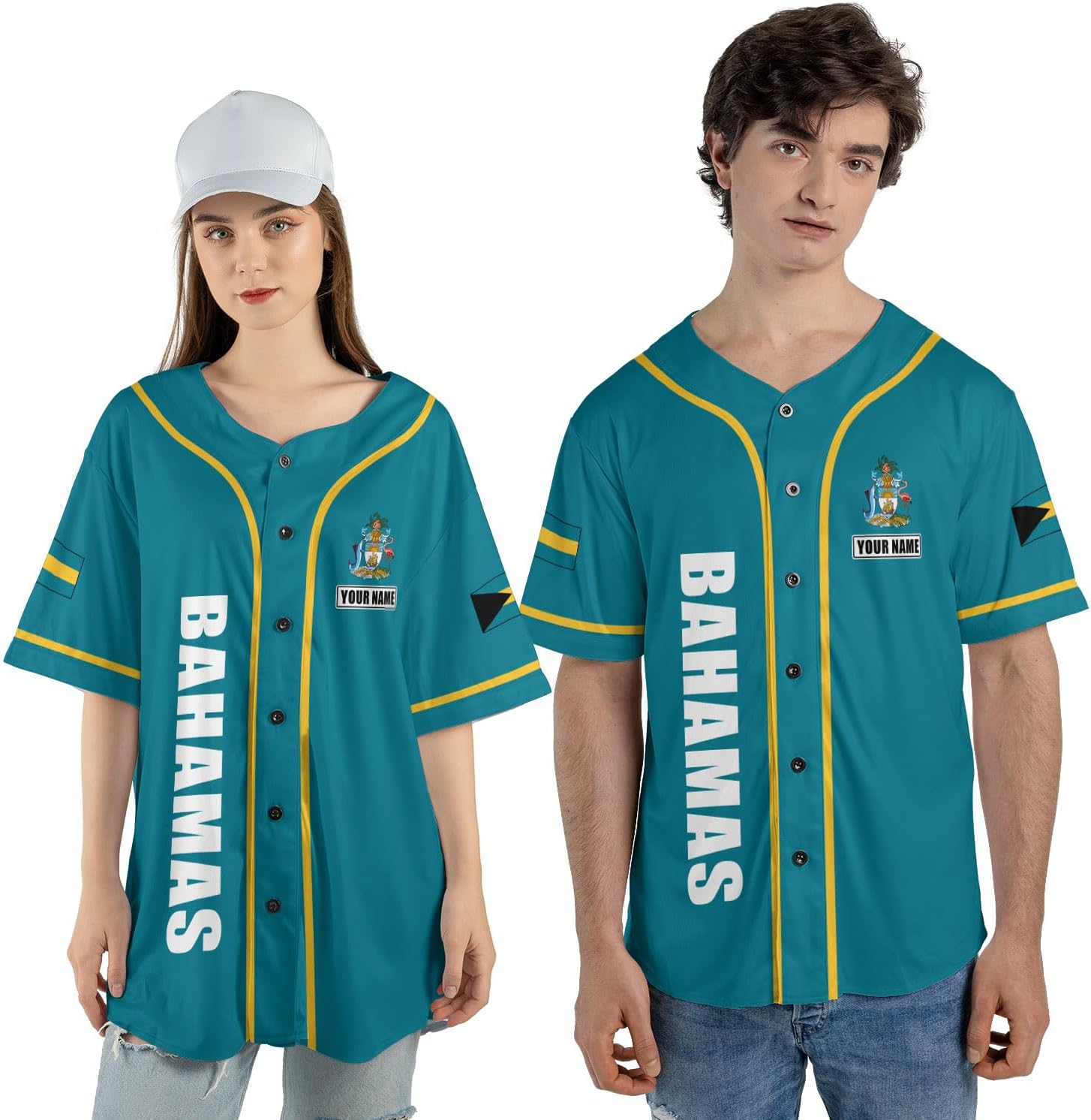 Personalized Bahamas Baseball Jersey Shirt Bahamas Pride Flag Bahamian Jersey Soccer for Men and Women
