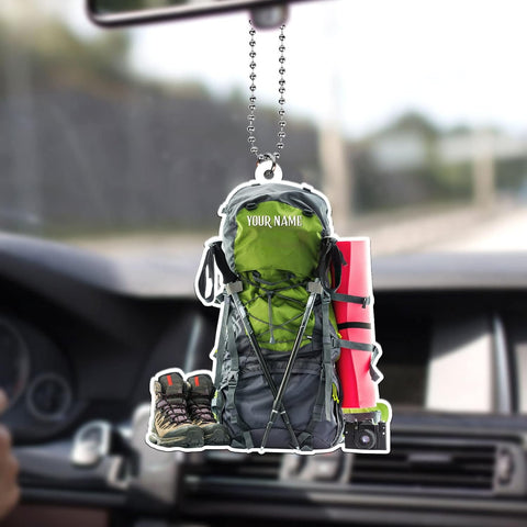 Artparel Personalized Hiking Bag Ornaments Hiking Bag Christmas Ornament Hiking Lover Christmas Camping Christmas Camping Gift Camping Hiking Camping Flat Ornaments