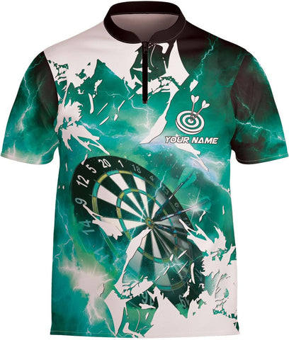 Artparel Custom Dart Shirts for Men Dart Bowling Jersey 3D Shirts Mens Darts Quarter-Zip Shirt Darts Jerseys with Team Name