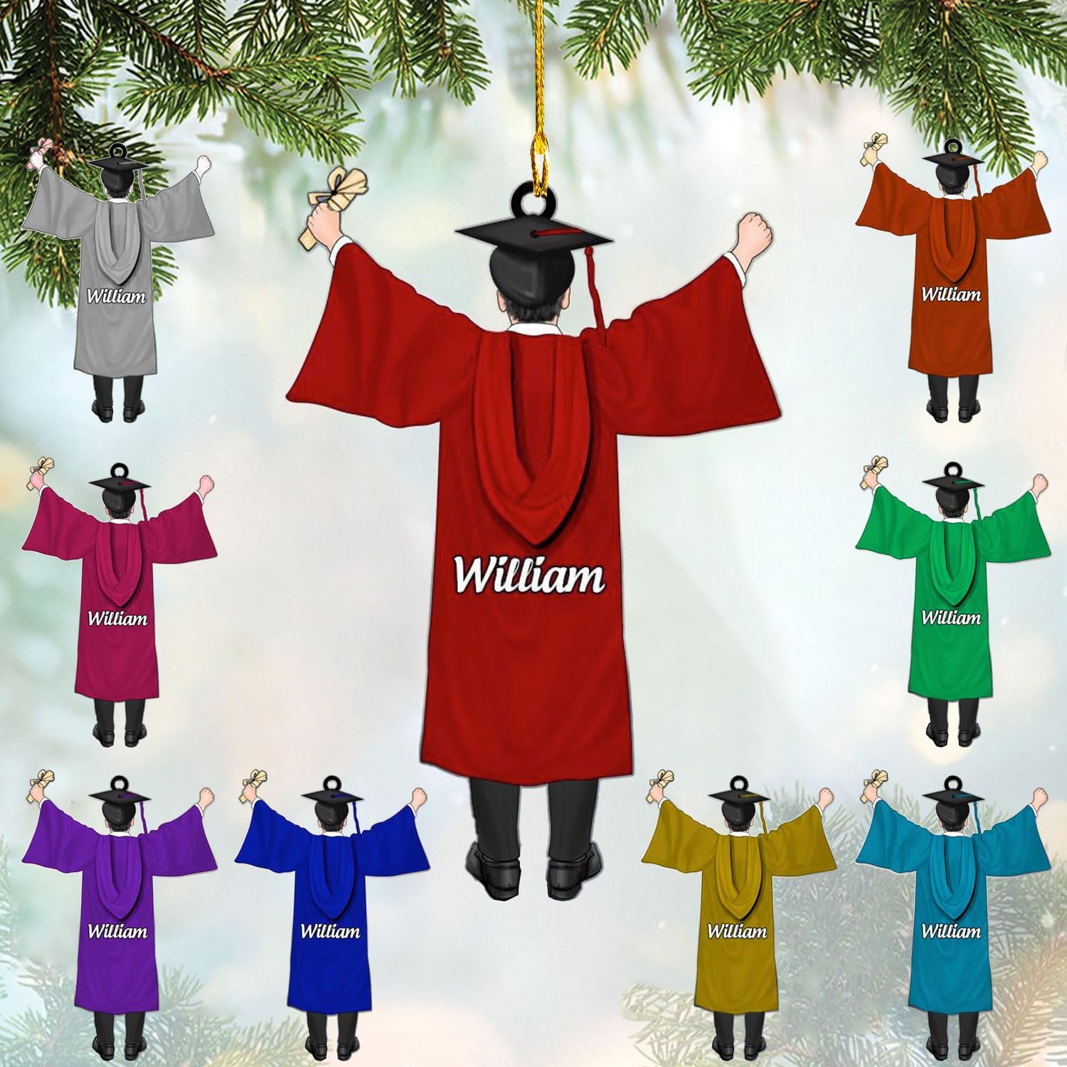 Personalized Graduation Ornaments Class of 2024 Graduation Gown Ornament Gifts Graduation Ornaments Class of 2025 College Graduation Ornaments Class of 2024 Graduate Ornament Tree Hanging Decor (G2)