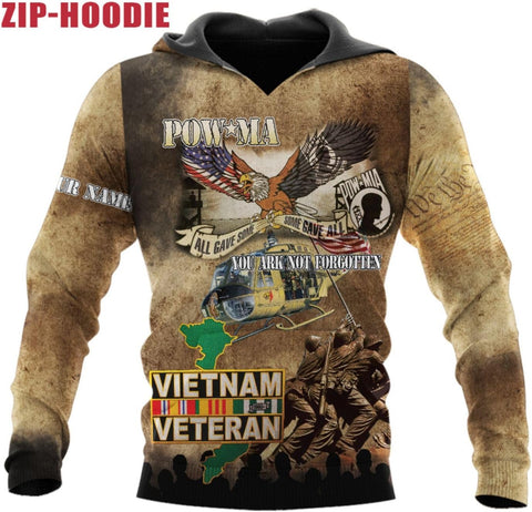 Ligthuy Personalized Name Vietnam Veteran Shirts 3D, Veterans Shirts for Men and Women, Veteran's Shirt Vietnam Veteran S-5XL