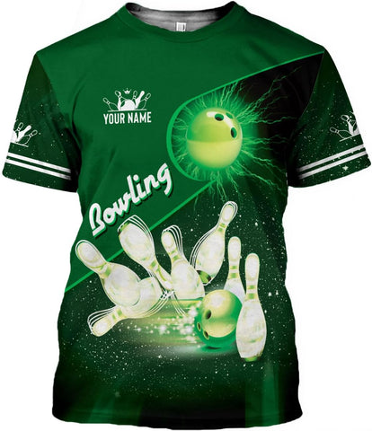 Pretyprints Personalized Bowling Shirt - Custom Bowling Gift for Women & Men