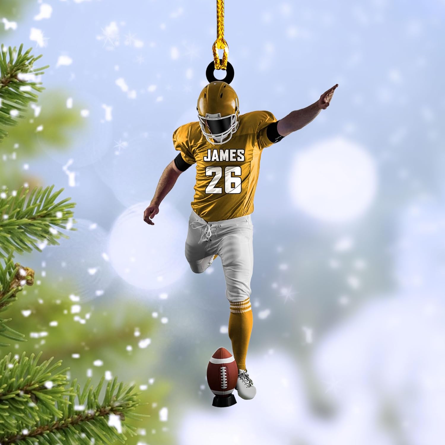 RoyalBro Personalized Football Ornaments 2023, Customized American Football Christmas Ornament, Football Ornament Christmas Tree Hanging Ornament Pine Tree Decorations (Football 9)