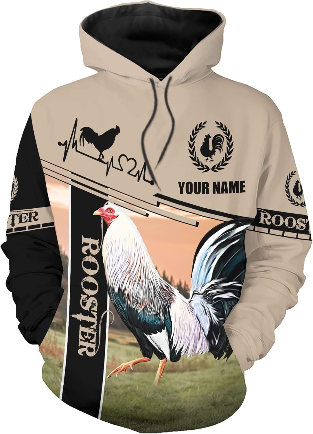 Mostprints Personalized Name Rooster Shirt 3D, Rooster Shirts for Men, Chicken tshirts shirts for women, Funny Chicken shirts