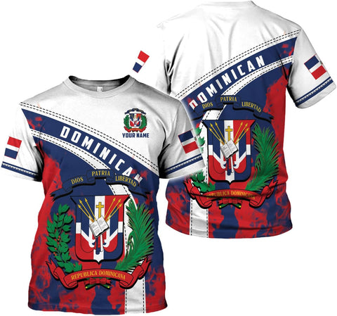 Ligthuy Personalized Dominican Shirt 3D, Dominican Republic Shirts, Dominican Flag Unisex Republica Dominicana Shirt S-5XL