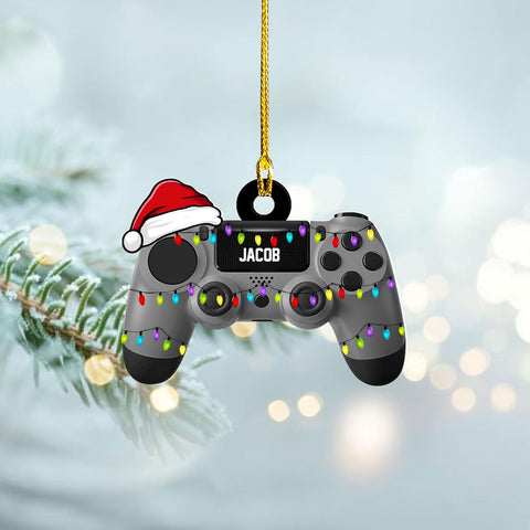 Artparel Custom Gaming Controller Christmas Ornaments 2024 Video Game Christmas Ornaments Gift Shape Flat Computer Ornament for Gamer Gaming Ornament Gamer Ornament Gamer Christmas Ornament (GC4)