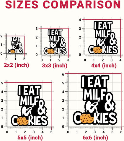 3Pcs I Eat Mi*f And Cookies Sticker, Adult Humor Bumper Stickers, Dirty Stickers For Adults, Funny Quote Wife Family Cute Dad Mom, Joke Humor Decal-Stickers For Laptop Water Bottle Phone Car Helmet 3"