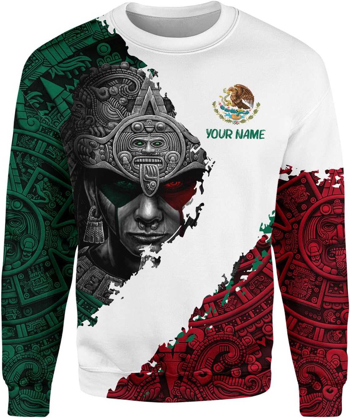 RoyalBro Personalized Mexico Shirts, Camisas De Mexico, Mexico Shirts for Men, Mexican Flag Jersey Shirt Mexico 3D Shirt