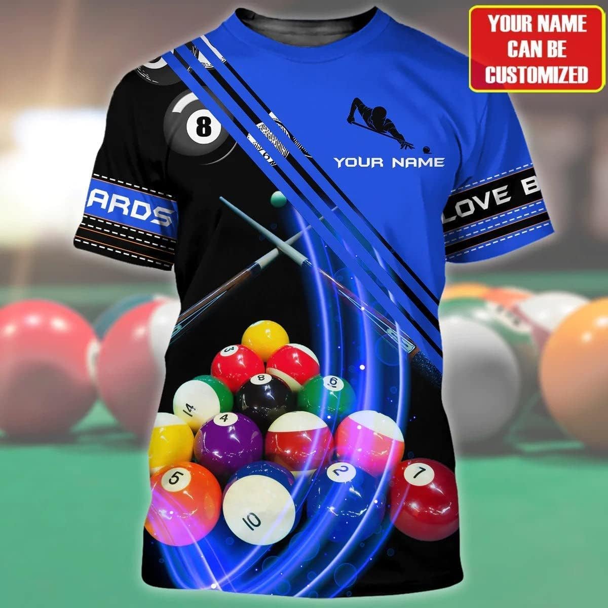 Personalized Billiard Shirt, Men's Billiards Shirt, Player Gifts for Men, Billiard Pool Player Team, Gifts for Pool Players, Billiard 8-Ball Shirts, Billiard Player Short Sleeve T Shirt