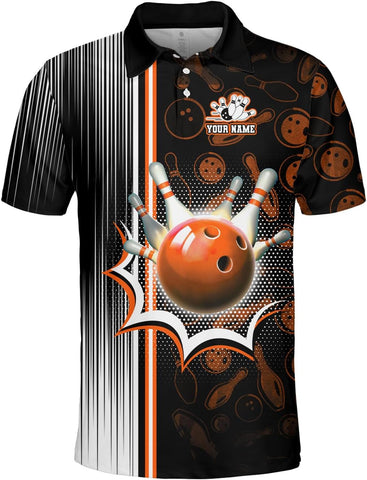 Intenprints Custom 3D Bowling Polo Shirts Personalized Jersey Men Women Team Name Unisex Bowling Shirt Jerseys