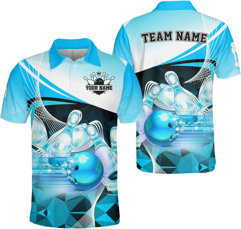 Ligthuy Personalized Name Bowling Polo Shirts 3D for Men and Women, Bowling Shirt, Bowling Shirts for Men Team Bowling Shirt3