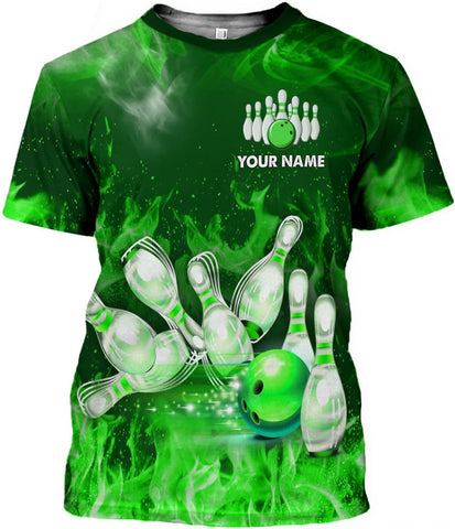 Pretyprints Personalized Bowling Shirt - Custom Bowling Gift for Women & Men