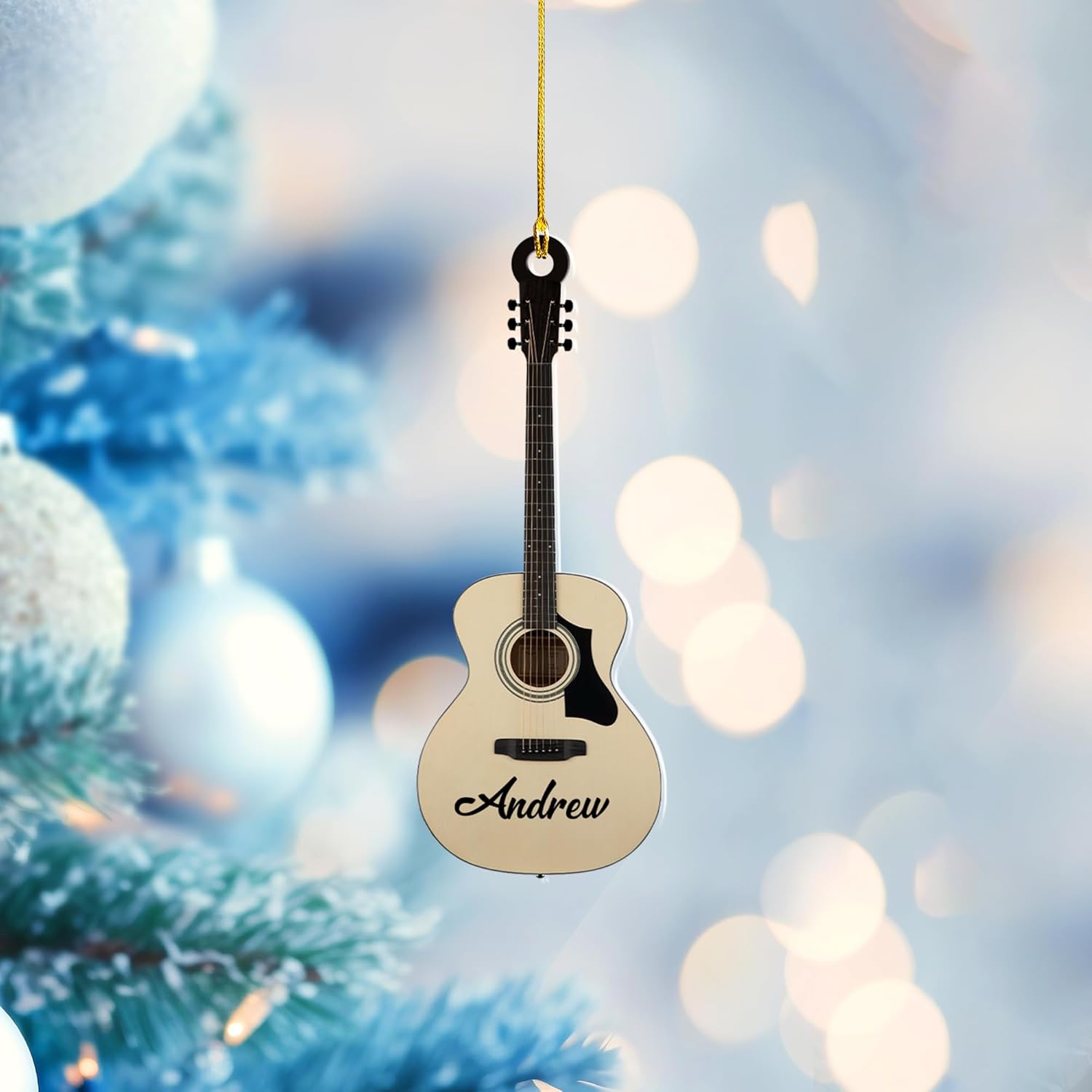 Personalized Guitar Ornament, Electric Guitar Ornament, Guitar Christmas Ornaments 2024, Acoustic Guitar Christmas Ornament, Guitar Christmas Ornaments Guitarist Gift Musical Instruments Xmas (G3)