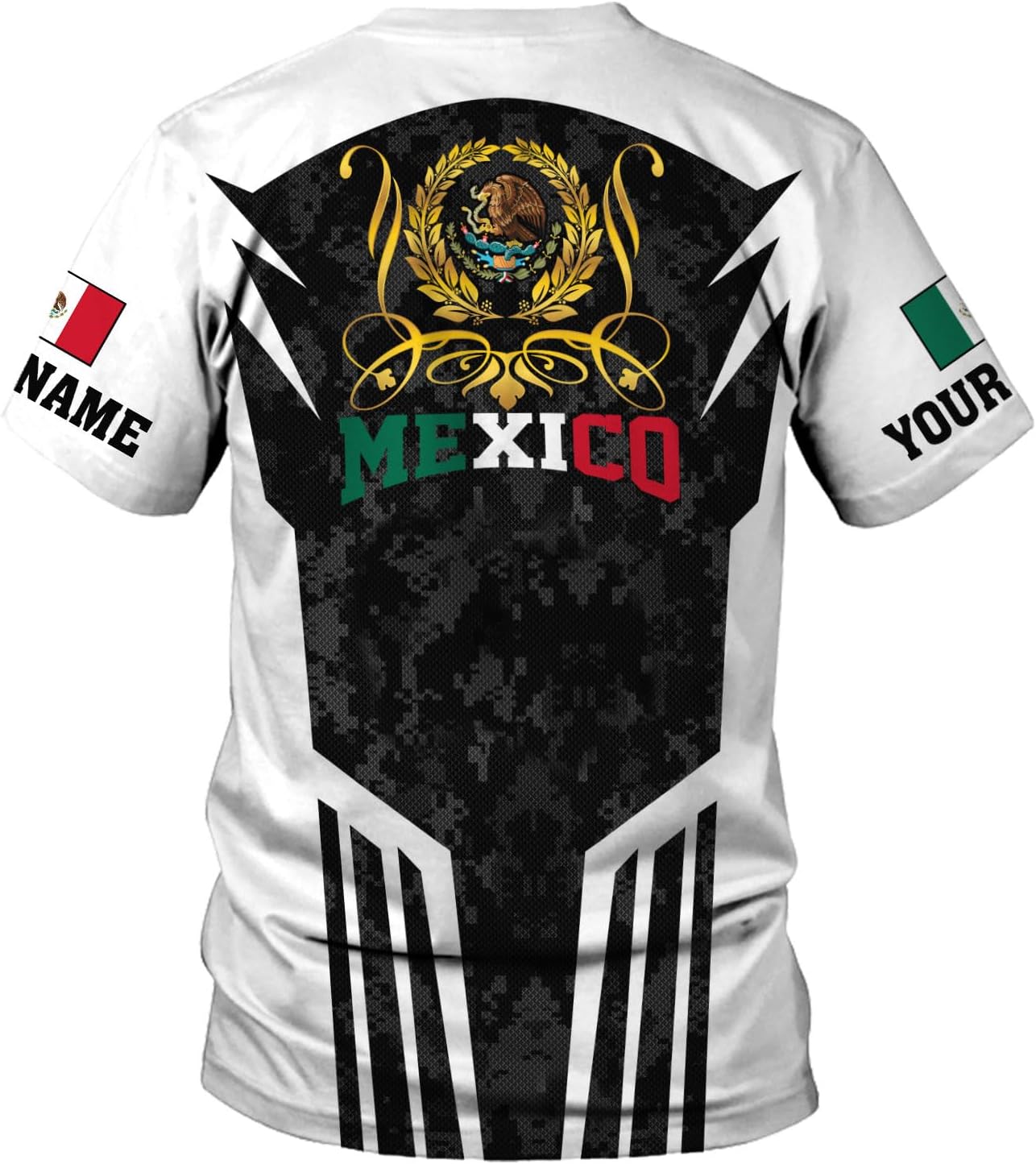 Mostprints Personalized Name Mexican Shirts for Men 3D Customized Mexico Shirts for Men Mexico Shirts for Women Mexico Shirt