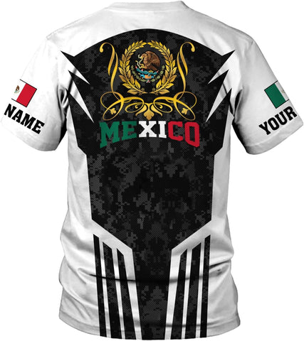 Mostprints Personalized Name Mexican Shirts for Men 3D Customized Mexico Shirts for Men Mexico Shirts for Women Mexico Shirt