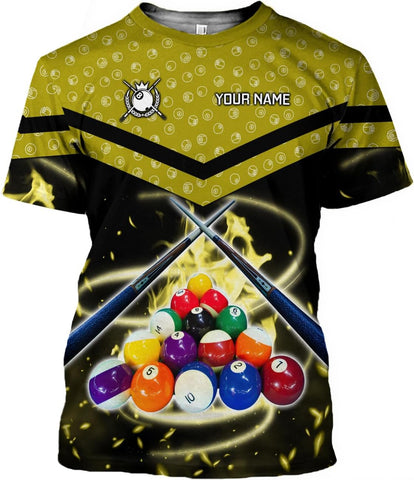 Mostprints Personalized Name Billiard Shirts 3D, Billiards Shirt 8 Ball Billiard Shirt Custom Men's Pool Men Women\u2026