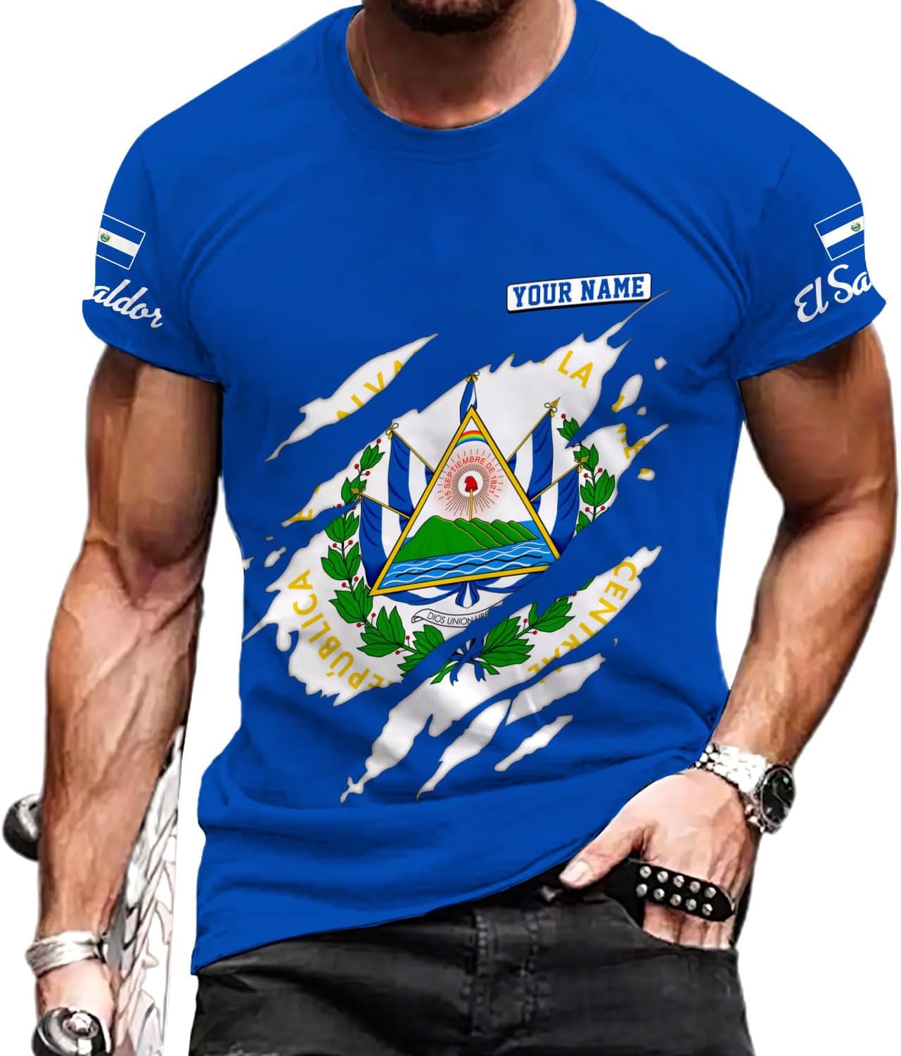 Custom Name El Salvador Shirt Personalized 3D Camisas De El Salvador Flag Shirts for Men Women Salvadoran Jersey Pride Gift