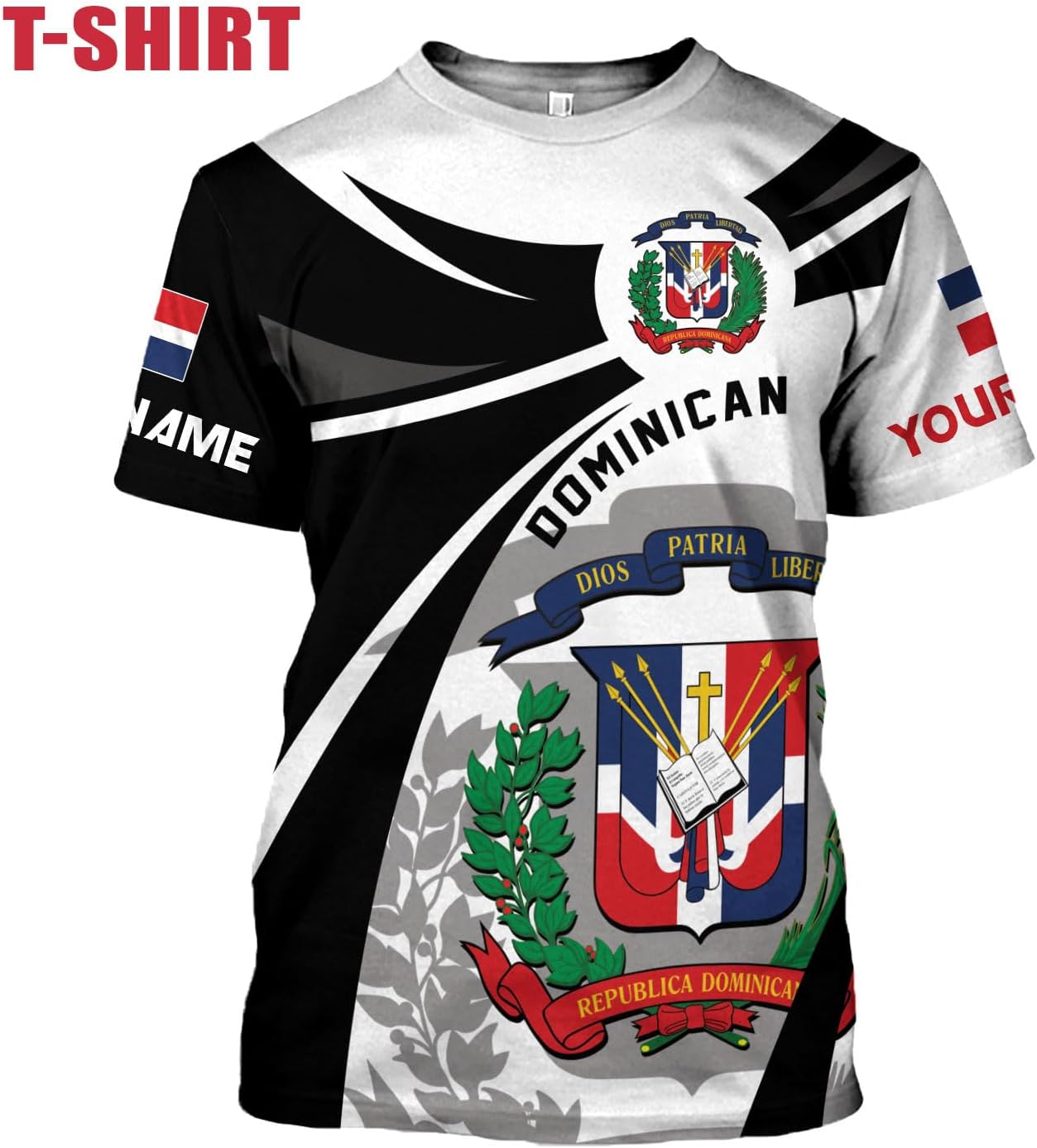 Ligthuy Personalized Dominican Shirt 3D, Dominican Republic Shirts, Dominican Flag Unisex Republica Dominicana Shirt S-5XL
