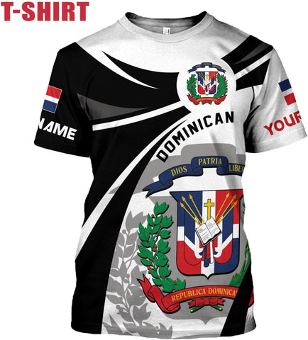 Ligthuy Personalized Dominican Shirt 3D, Dominican Republic Shirts, Dominican Flag Unisex Republica Dominicana Shirt S-5XL