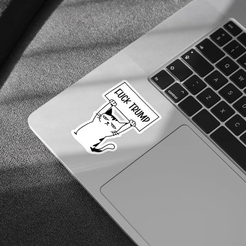 3 Pcs Fuck Trump Bumper Sticker, Anti-Trump Stickers, Fuck Trump Protest Cat Sticker, Anti MAGA Stickers - Vinyl Sticker 3x3 for Water Bottles Laptop Phone Car Helmet Hard Hat
