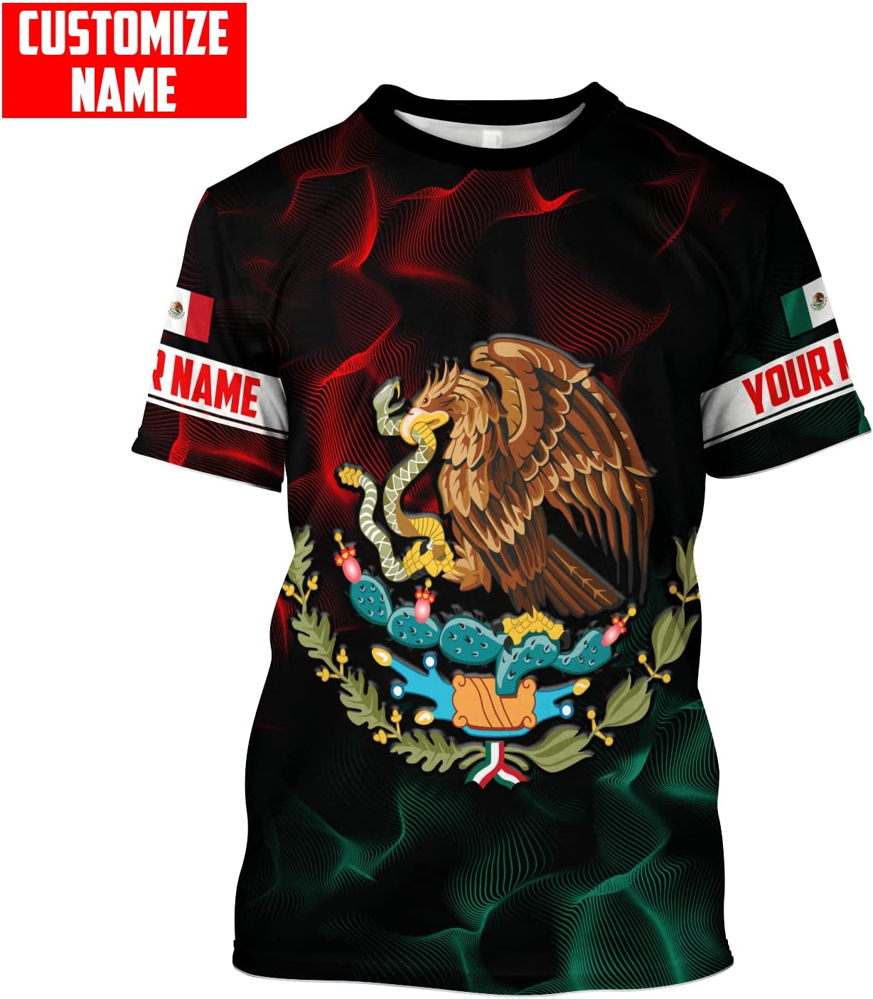Personalized Name Mexican Hoodie 3D, Customized Mexican Hoodies for Men, Unisex Mexico Hoodie, Mexico Hoodies for Men, Mexico Flag Unisex Hoodie, Zip Hoodie, Sweatshirt, T shirt, Multicolor, 5X-Large