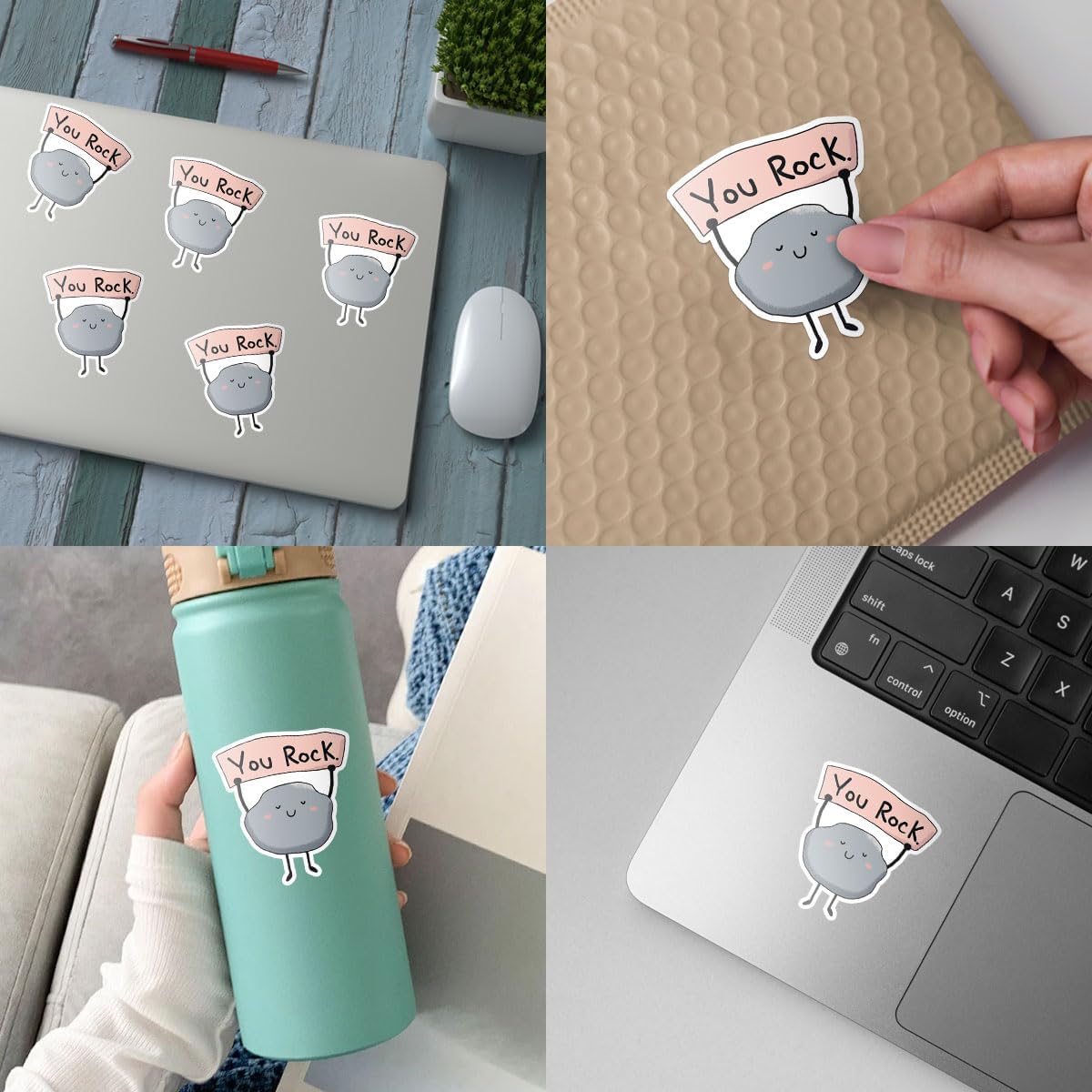 (3pcs) You Rock Sticker, Funny You Rock Sticker, You Rock Meme Motivation Sticker, Sticker Die-Cut Waterproof Vinyl Sticker for Laptop Water Bottle Phone Window Helmet (You Rock 2)