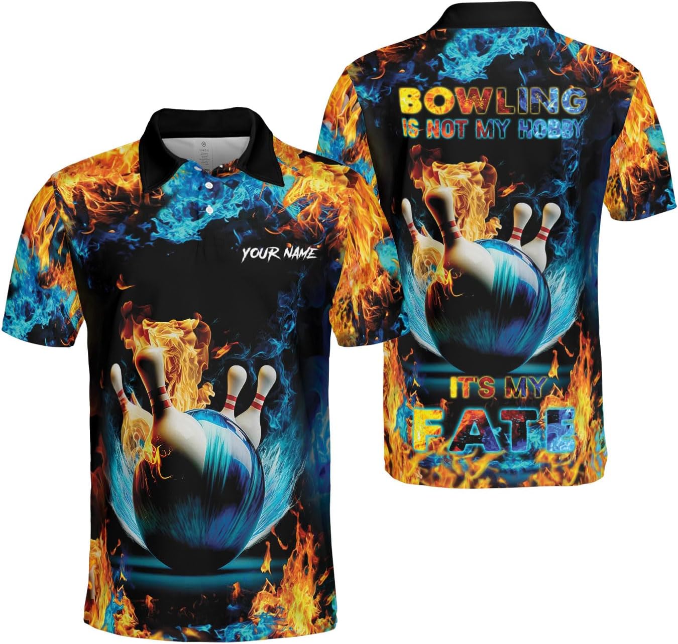 Ligthuy Personalized Name Bowling Polo Shirts 3D for Men and Women, Bowling Shirt, Bowling Shirts for Men Team Bowling Shirt