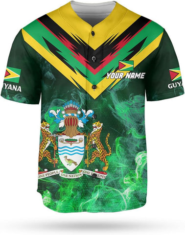 Parvii Personalized Guyana Shirts, Guyana Pride Baseball Jersey Guyanese Guyana Flag Jersey Shirt for Men & Women Guyana Gift