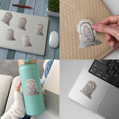 (3pcs) Last Fuck to Give, Here Lies The Last Fuck I Had to Give Sticker, Cooler Stickers, Funny Water Bottle Stickers - Vinyl Stickers Waterproof for Water Bottles Laptop Car Window Helmet 3 Inches
